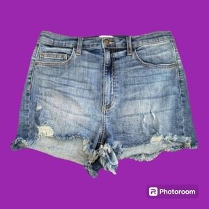 SNEAK PEEK Ripped Distressed Denim Grunge Cut-off Frayed Festival Shorts